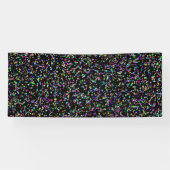 Kleurrijke cirkels bubbels op zwart uniek patroon spandoek (Horizontaal)