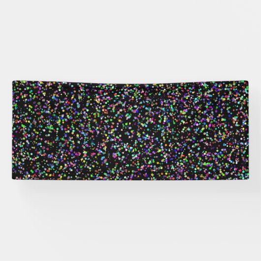 Kleurrijke cirkels bubbels op zwart uniek patroon spandoek (Horizontaal)