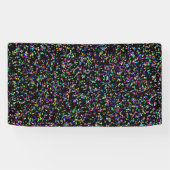 Kleurrijke cirkels bubbels op zwart uniek patroon spandoek (Horizontaal)