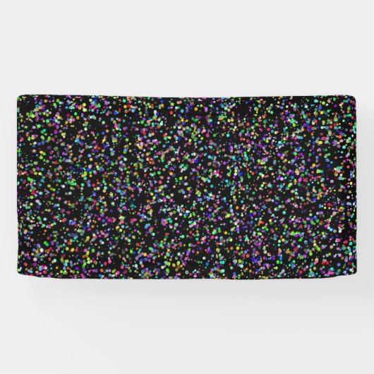 Kleurrijke cirkels bubbels op zwart uniek patroon spandoek (Horizontaal)