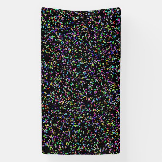 Kleurrijke cirkels bubbels op zwart uniek patroon spandoek (Verticaal)