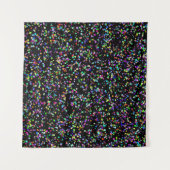 Kleurrijke cirkels bubbels op zwart uniek patroon wandkleed (Voorkant)