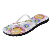 Kleurrijke Cirkels en Bellen Trendy Flip Flops (Schuin)