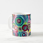 Kleurrijke cirkels en cirkels Oorspronkelijke Abst Koffiemok (Voorkant links)