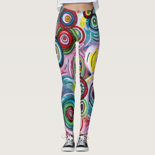 Kleurrijke cirkels en cirkels Oorspronkelijke Abst Leggings