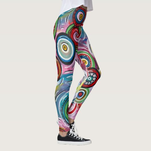Kleurrijke cirkels en cirkels Oorspronkelijke Abst Leggings (Rechts)