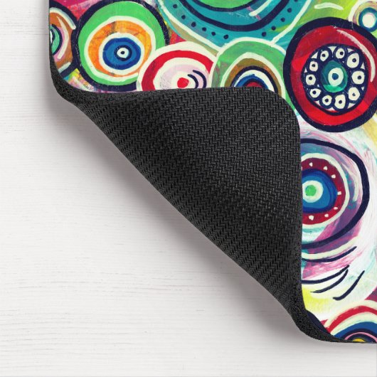 Kleurrijke cirkels en cirkels Oorspronkelijke Abst Muismat (Hoek)