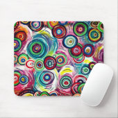 Kleurrijke cirkels en cirkels Oorspronkelijke Abst Muismat (Met muis)