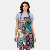 Kleurrijke cirkels en cirkels Oorspronkelijke Abst Schort (Gedragen)