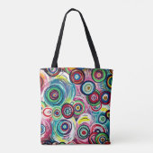 Kleurrijke cirkels en cirkels Oorspronkelijke Abst Tote Bag (Achterkant)