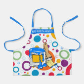 Kleurrijke cirkels en een rommelige verf kunnen en schort (Voorkant)