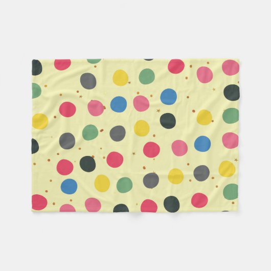 Kleurrijke cirkels en gouden Stippen Fleece Deken (Voorkant (Horizontaal))