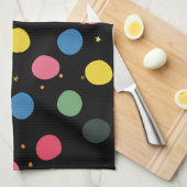 Kleurrijke cirkels en gouden stippen theedoek (Quarter Fold)