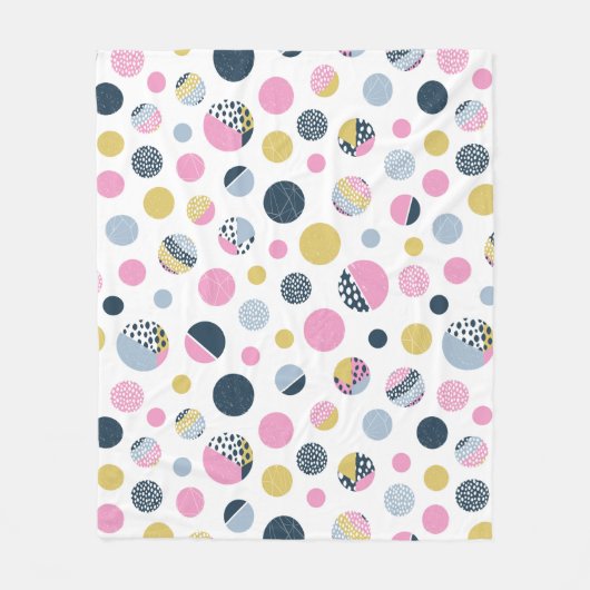 Kleurrijke cirkels fleece deken (Voorkant)