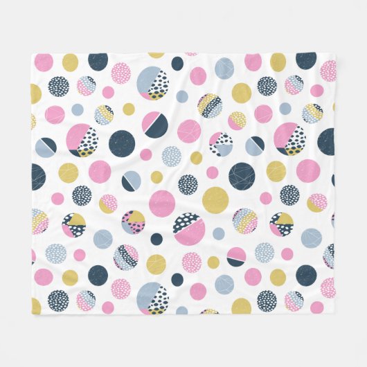 Kleurrijke cirkels fleece deken (Voorkant (Horizontaal))