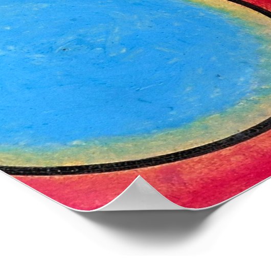 Kleurrijke cirkels geometrisch Abstract schilderij Poster (Hoek)