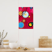 Kleurrijke cirkels geometrisch Abstract schilderij Poster (Keuken)