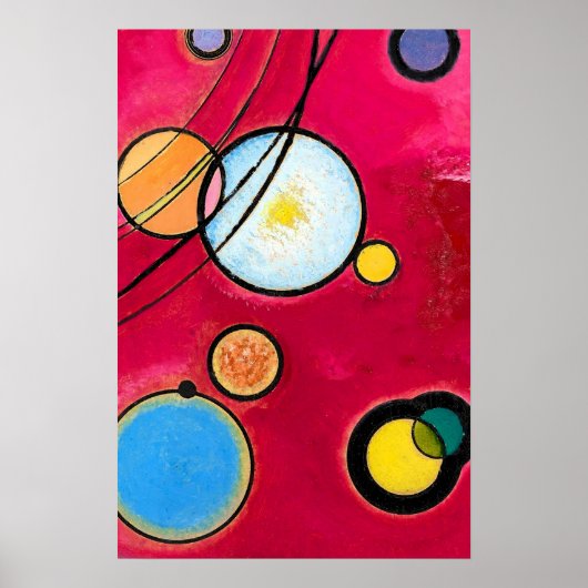 Kleurrijke cirkels geometrisch Abstract schilderij Poster (Voorkant)