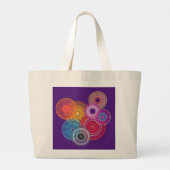 Kleurrijke cirkels grote tote bag (Achterkant)