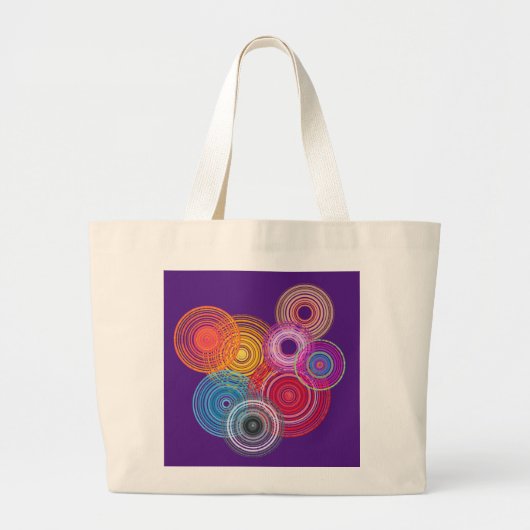 Kleurrijke cirkels grote tote bag (Voorkant)