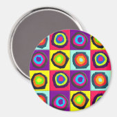 Kleurrijke cirkels in vierkanten magneet (Voorkant / Achterkant)
