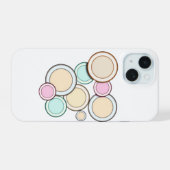 Kleurrijke cirkels iPhone 15 case (Achterkant horizontaal)