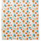 Kleurrijke Cirkels Lijnen Retro Mid Century Modern Douchegordijn (Voorkant)
