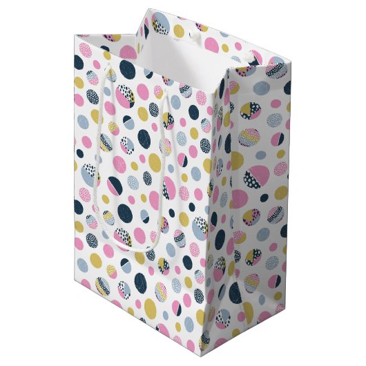 Kleurrijke cirkels medium cadeauzakje (Voorkant Gekanteld)