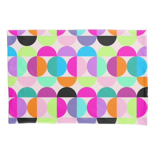 Kleurrijke cirkels Mid Century Modern Geometric Kussensloop (Voorkant)