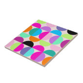 Kleurrijke cirkels Mid Century Modern Geometric Tegeltje (Zijkant)