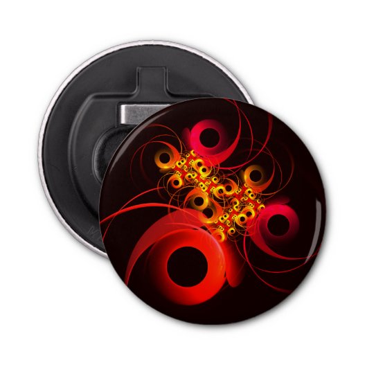 Kleurrijke cirkels Modern Abstract kunstpatroon #0 Button Flesopener (Voorkant)