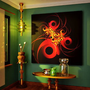 Kleurrijke cirkels Modern Abstract kunstpatroon #0 Canvas Afdruk