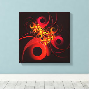 Kleurrijke cirkels Modern Abstract kunstpatroon #0 Canvas Afdruk