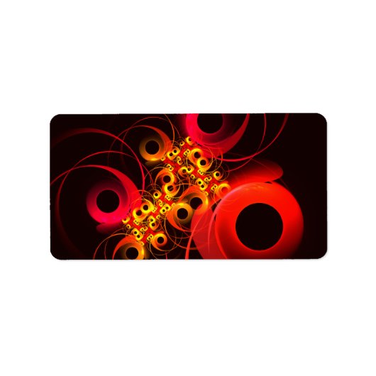 Kleurrijke cirkels Modern Abstract kunstpatroon #0 Etiket (Voorkant)