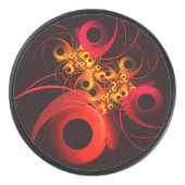 Kleurrijke cirkels Modern Abstract kunstpatroon #0 Hockey Puck (Voorkant)