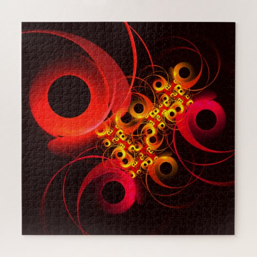 Kleurrijke cirkels Modern Abstract kunstpatroon #0 Legpuzzel (Horizontaal)