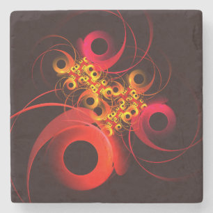 Kleurrijke cirkels Modern Abstract kunstpatroon #0 Stenen Onderzetter