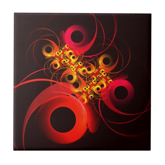 Kleurrijke cirkels Modern Abstract kunstpatroon #0 Tegeltje (Voorkant)