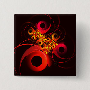 Kleurrijke cirkels Modern Abstract kunstpatroon #0 Vierkante Button 5,1 Cm