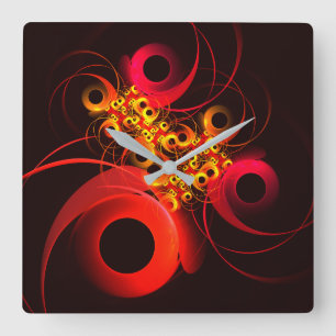 Kleurrijke cirkels Modern Abstract kunstpatroon #0 Vierkante Klok