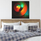 Kleurrijke Cirkels Modern Abstract Kunstpatroon #1 Canvas Afdruk (Insitu (Slaapkamer))