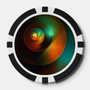 Kleurrijke Cirkels Modern Abstract Kunstpatroon #1 Poker Chips