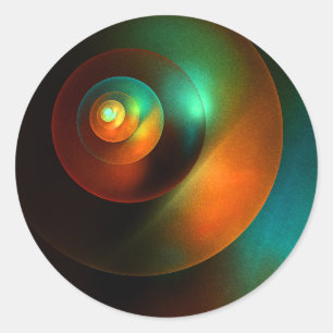 Kleurrijke Cirkels Modern Abstract Kunstpatroon #1 Ronde Sticker