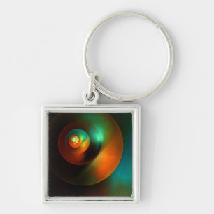 Kleurrijke Cirkels Modern Abstract Kunstpatroon #1 Sleutelhanger