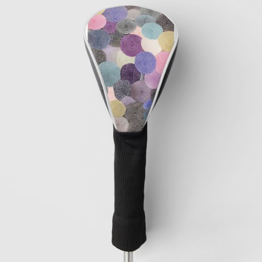 Kleurrijke cirkels ontwerp golfheadcover (Voorkant)