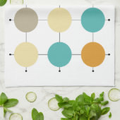 Kleurrijke cirkels op zwarte lijnen midden in de e theedoek (Gevouwen)