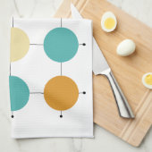 Kleurrijke cirkels op zwarte lijnen midden in de e theedoek (Quarter Fold)