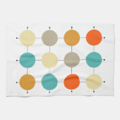 Kleurrijke cirkels op zwarte lijnen midden in de e theedoek (Horizontaal)