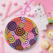 Kleurrijke cirkels papieren bordje (Feest)