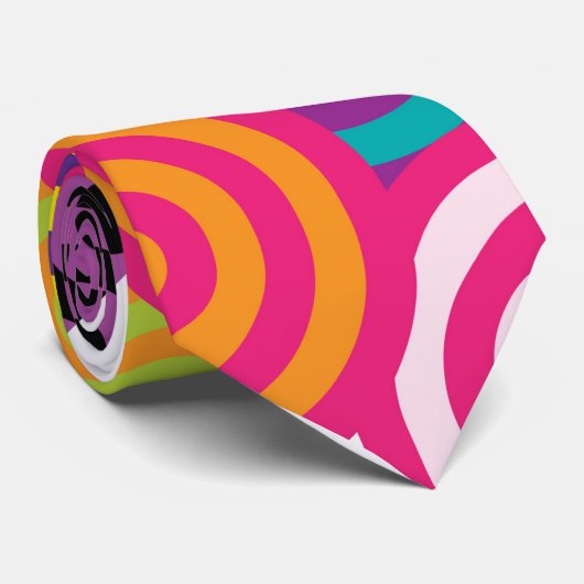 Kleurrijke cirkels partij stropdas (Opgerold)